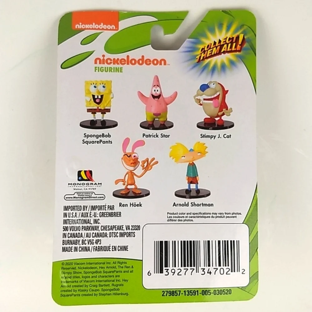 2/$12 Ren Hoek Nickelodeon Figurine On Factory Sealed Retail Card